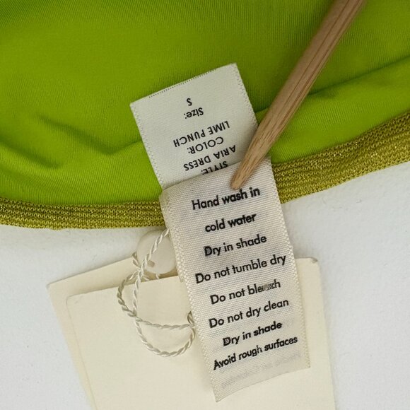 NWT Baobab Aria Dress Size S Lime Punch Midi Off-the-Shoulder Free People Slit - Picture 10 of 10